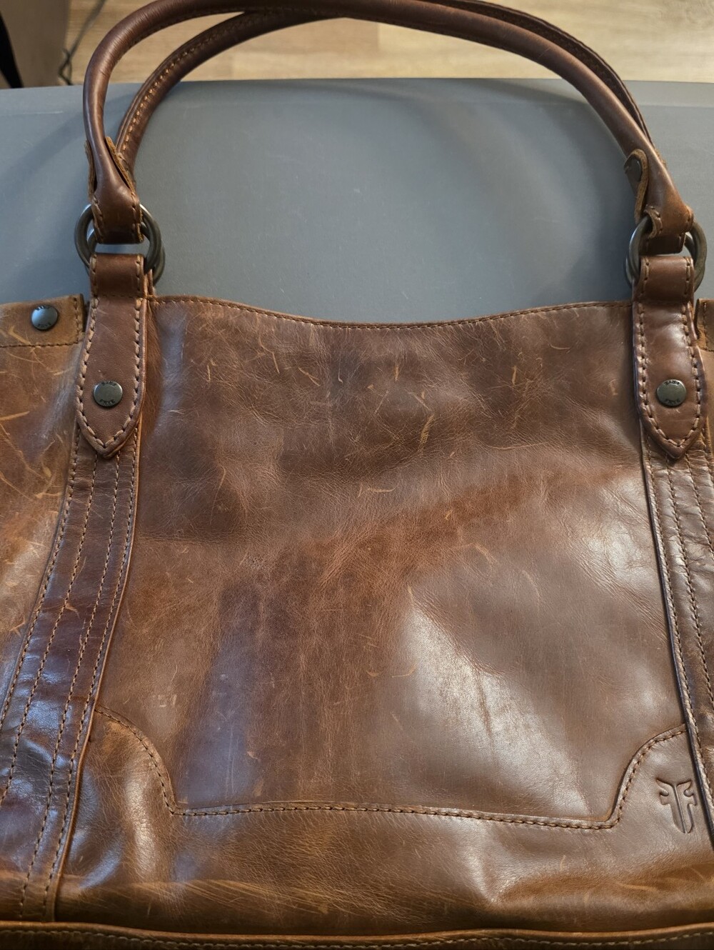 Vintage-Style Brown Leather Men’s Tote Bag